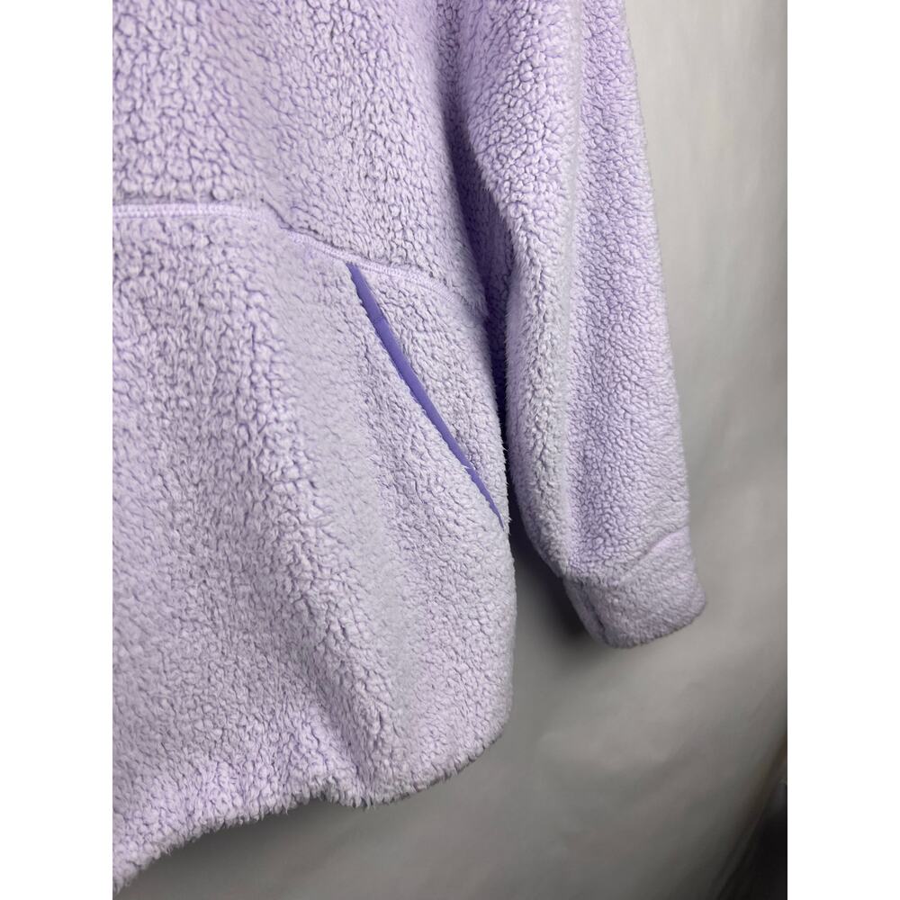 Athleta Girl Hooded Sherpa Pullover, Lavender Purple Fleece Cozy Kangaroo Pocket - Picture 3 of 16